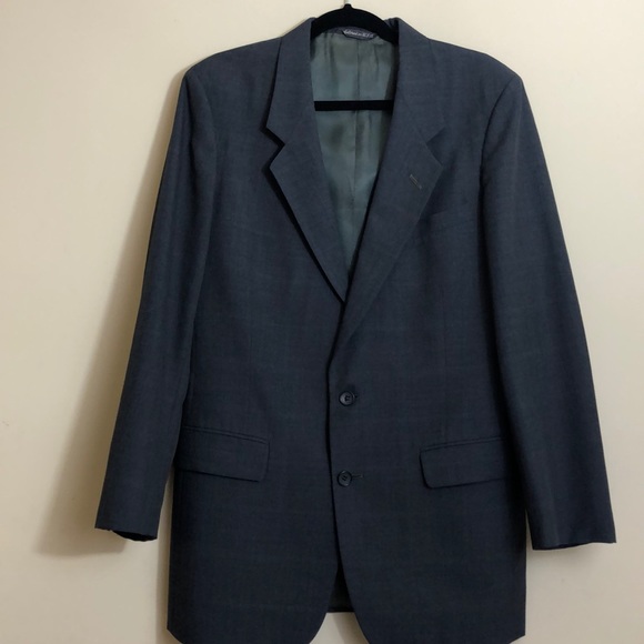 Gentry “Trim Fit” Gray Blazer w/ Thin Stripes 42L - Picture 2 of 8